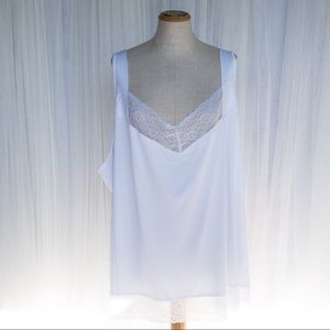 ELLOS Women's White 5X (38/40) Plus Size Lace Detailed Tunic Tank